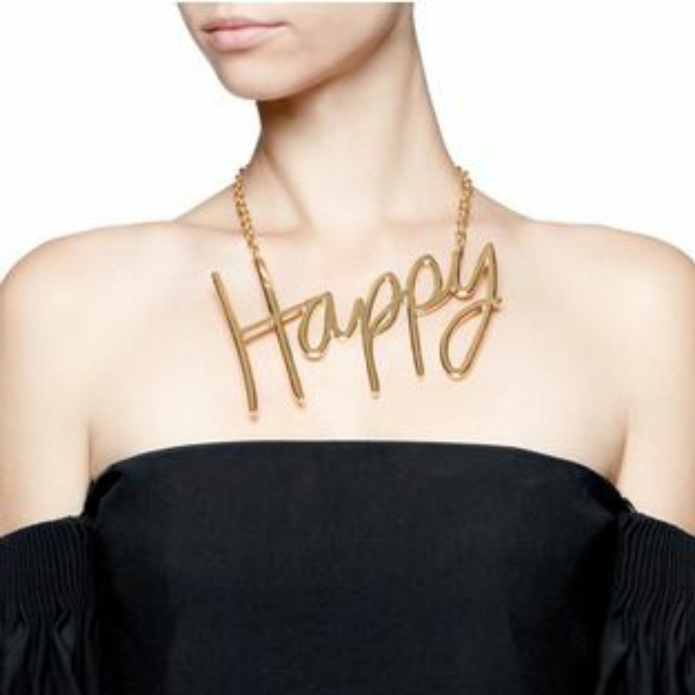 "HAPPY" Necklace - Gold-tone